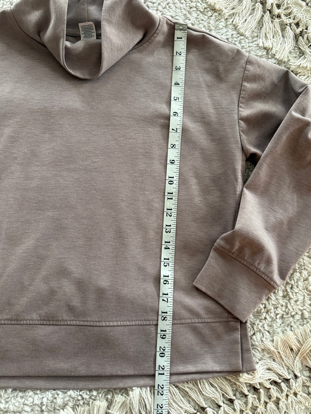 RBX Women’s Small Cowl Neck Pullover Sweatshirt Mauve Taupe Activewear Tunic - Picture 7 of 9